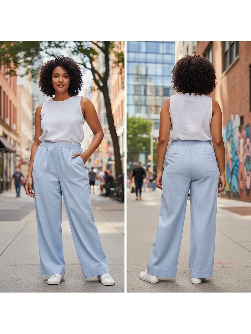 1947 - On 34th High Rise Straight Light Blue Chino Pants Size 0X
